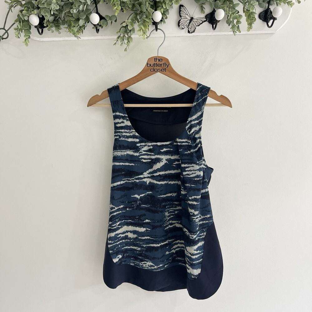 AllSaints Blue/White/Navy Flec Tank Top Size US 4 BB101